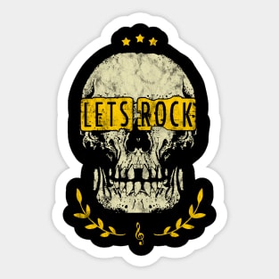 Rock and roll skull Sticker